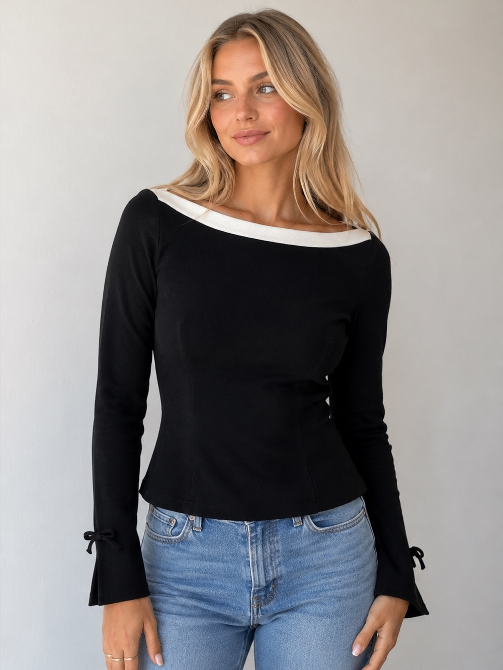 ZARA fitted black top S